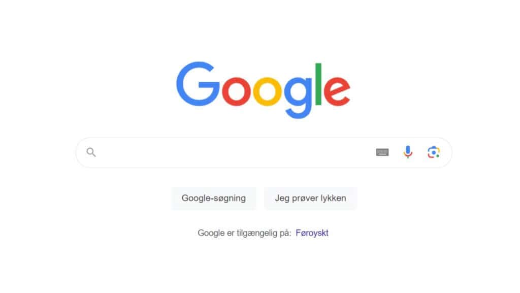 Hjemmeside design der er helt minimalistisk - og derfor virker helt perfekt: Google.